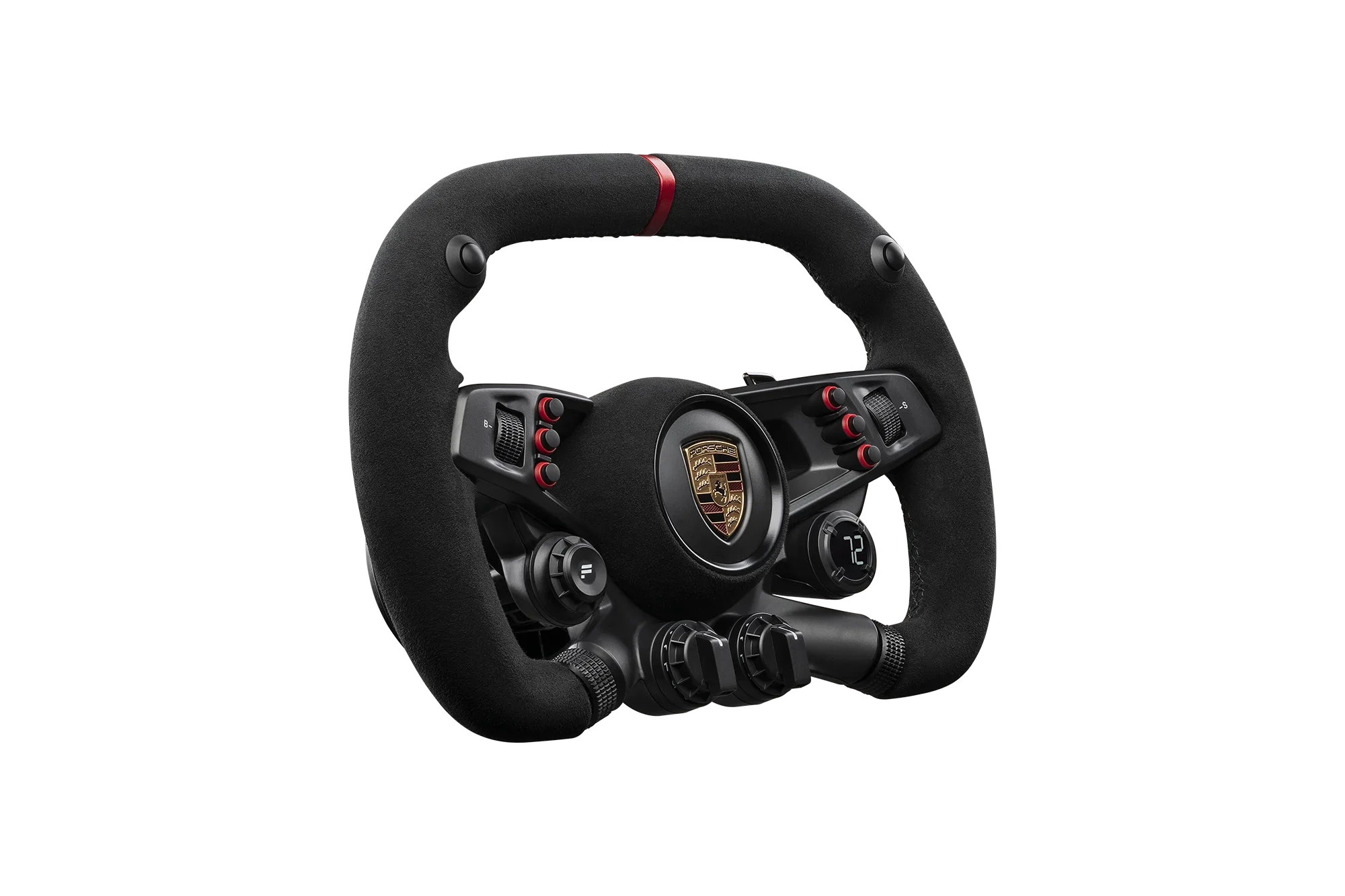 Fanatec CSL Elite P Virtual GT steering wheel — angled view with multifunction buttons for GT sim racing