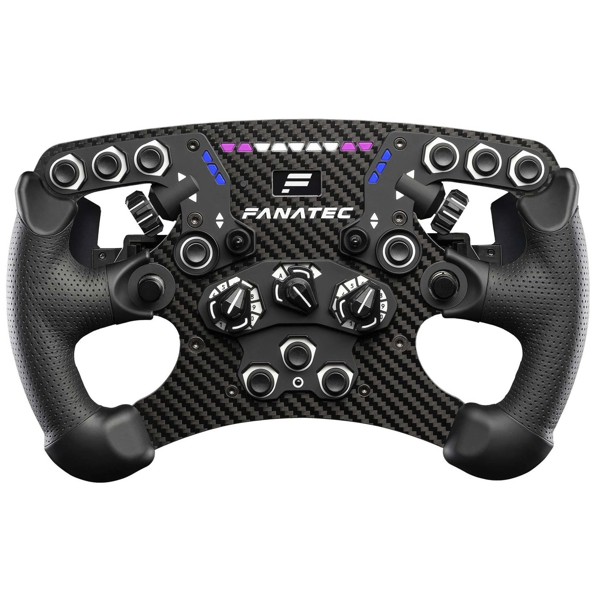 Fanatec ClubSport Steering Wheel Formula V2.5 wheel rear view — paddle shifters and ergonomic grip for sim racing